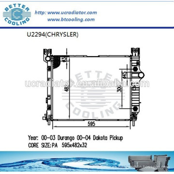 Radiador para CHRYSLER DAKOTA PICKUP 00-04 OEM: 52028816AB Venta caliente del fabricante